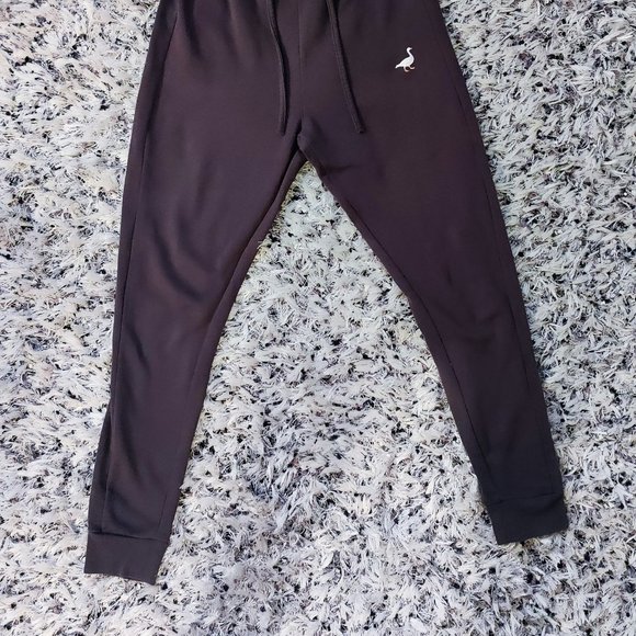 Embroidered Charcoal Grey Fitted Goose Joggers - Picture 3 of 7